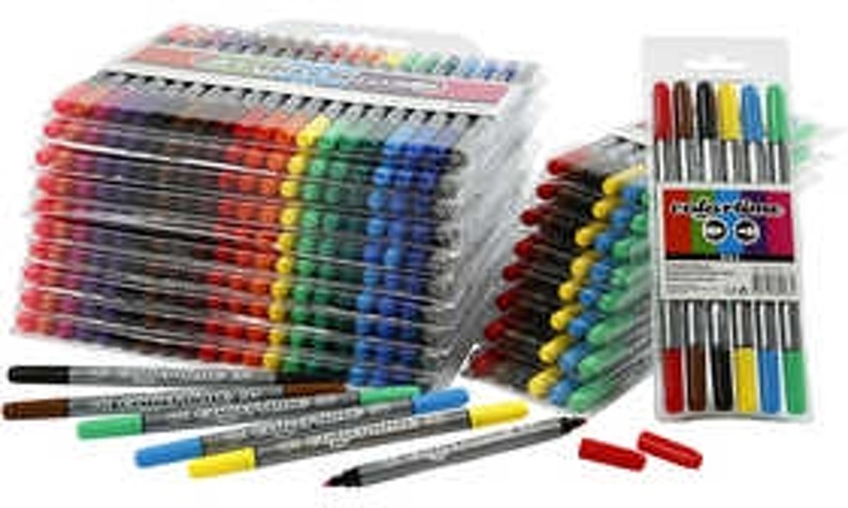 Colortime dubbelstift, lijndikte: 2,3+3,6 mm, diverse kleuren, 260stuks [HOB-37988]